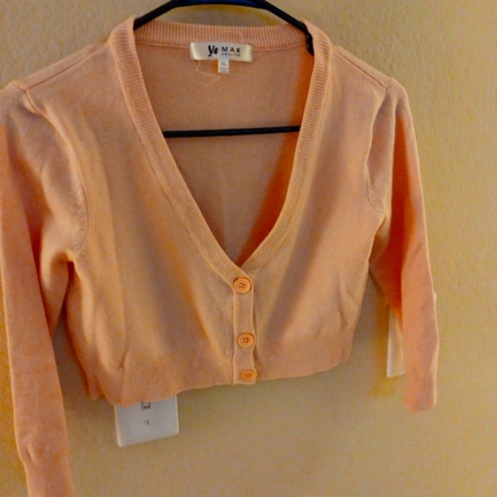 3 for $15 Light Pink Crop Top Cardigan Sweater